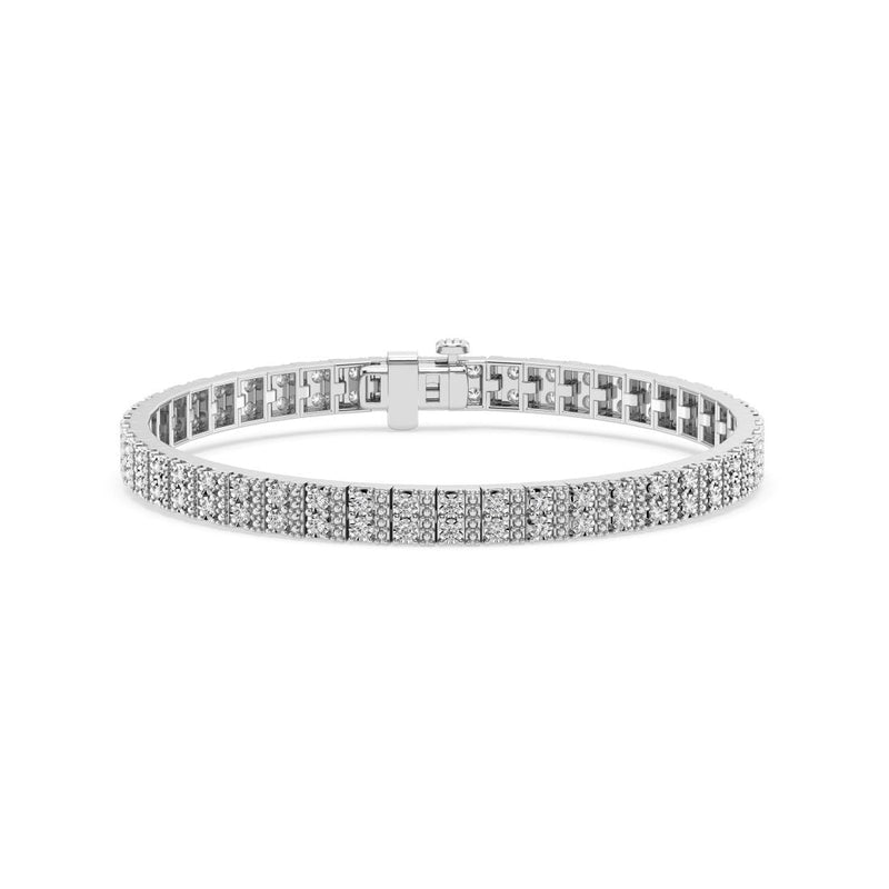 Mirage Multi Row Bracelet with 1.00ct of Laboratory Grown Diamonds in Sterling Silver and Platinum Bracelets Bevilles 