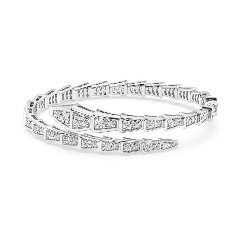 Fancy Brilliant Claw Bangle with 1/2ct of Laboratory Grown Diamonds in Mirage Sterling Silver and Platinum Bangles Bevilles 