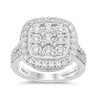 Halo Cushion Shaped Ring With 1.00ct of Laboratory Grown Diamonds in Mirage Sterling Silver and Platinum Rings Bevilles 