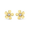 Children's Diamond Flower Earrings in 9ct Yellow Gold Earrings Bevilles 