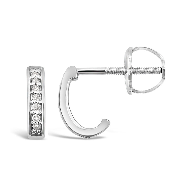 Children's Diamond J Hoop Earrings in Sterling Silver Earrings Bevilles 