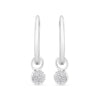 Children's Diamond Drop Hoop Earrings in Sterling Silver Earrings Bevilles 