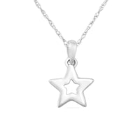 Children's Diamond Open Star Necklace in Sterling Silver Necklaces Bevilles 