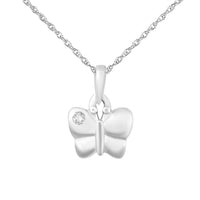 Children's Diamond Butterfly Necklace in Sterling Silver Necklaces Bevilles 