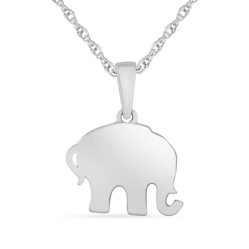 Children's Elephant Pendant Necklace with 0.05ct of Diamonds in Sterling Silver Necklaces Bevilles 