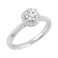 Love by Michelle Beville Halo Solitaire Ring with 0.65ct of Diamonds in 18ct White Gold Rings Bevilles 