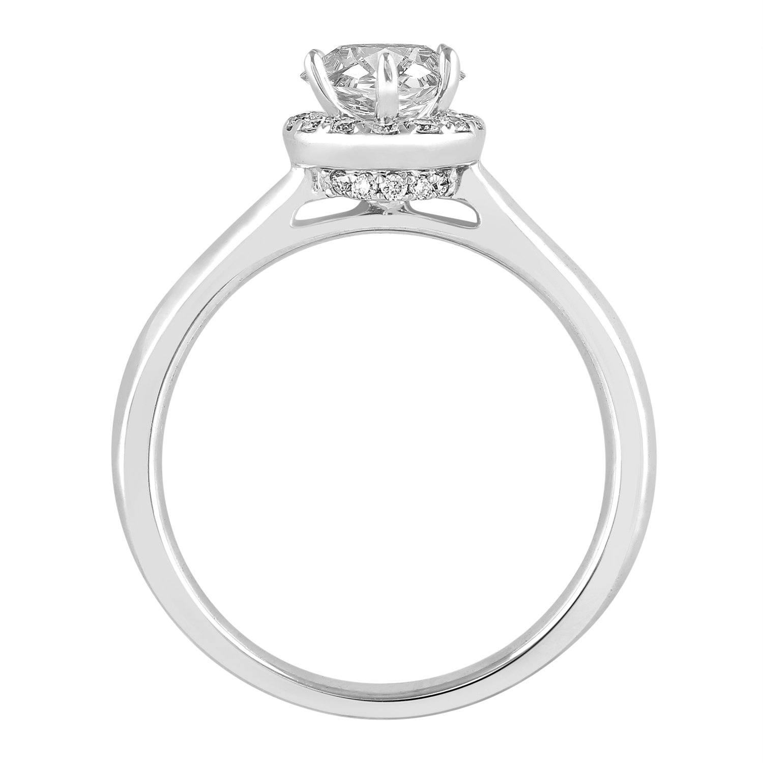 Love by Michelle Beville Halo Solitaire Ring with 0.80ct of Diamonds in 18ct White Gold Rings Bevilles 