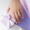 Love by Michelle Beville Halo Solitaire Ring with 0.65ct of Diamonds in 18ct White Gold Rings Bevilles 