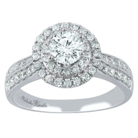 Love by Michelle Beville Double Halo Solitaire Ring with 1.05ct of Diamonds in 18ct White Gold Rings Bevilles 