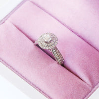 Love by Michelle Beville Double Halo Solitaire Ring with 1.05ct of Diamonds in 18ct White Gold Rings Bevilles 