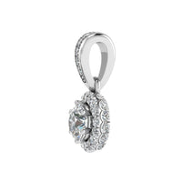 Love by Michelle Beville Halo Solitaire Necklace with 0.40ct of Diamonds in 18ct White Gold Necklaces Bevilles 
