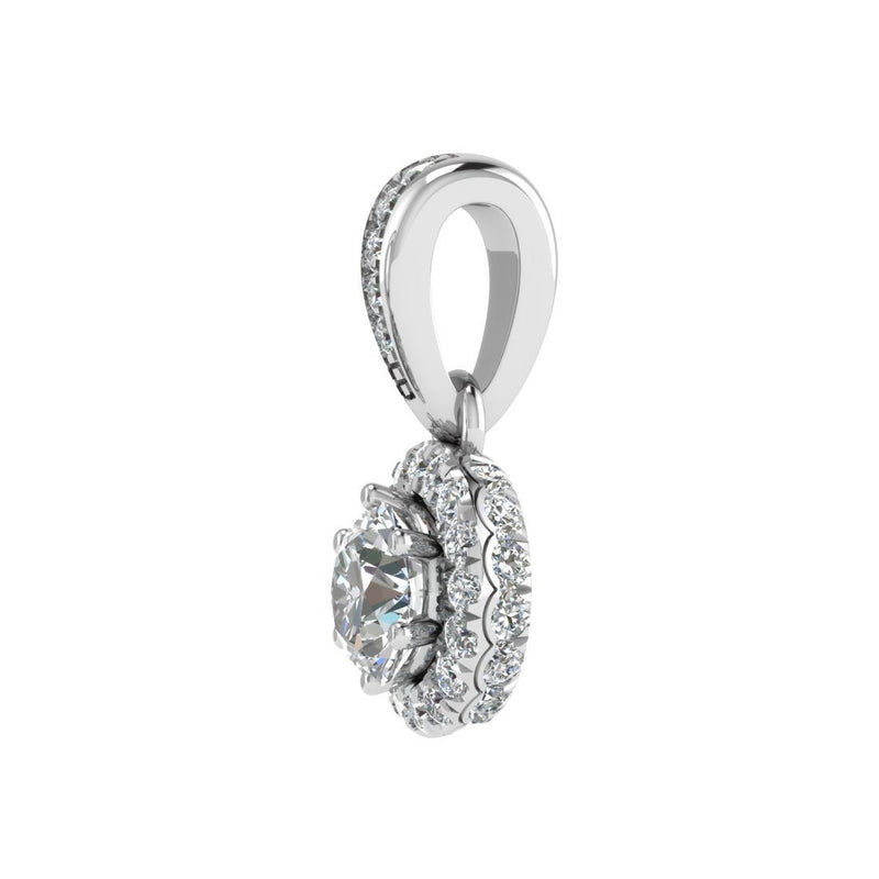 Love by Michelle Beville Halo Solitaire Necklace with 0.40ct of Diamonds in 18ct White Gold Necklaces Bevilles 