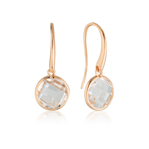 Georgini Lucent Rose Gold Hook Earring - Large Bevilles Jewellers 
