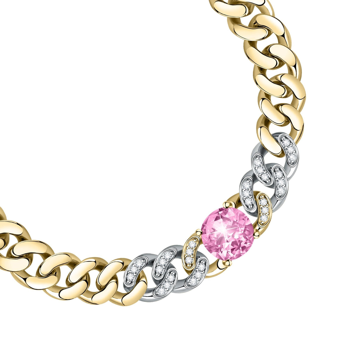 Chiara Ferragni Chain Collection Pink Stone Gold Bracelet Bevilles Jewellers 