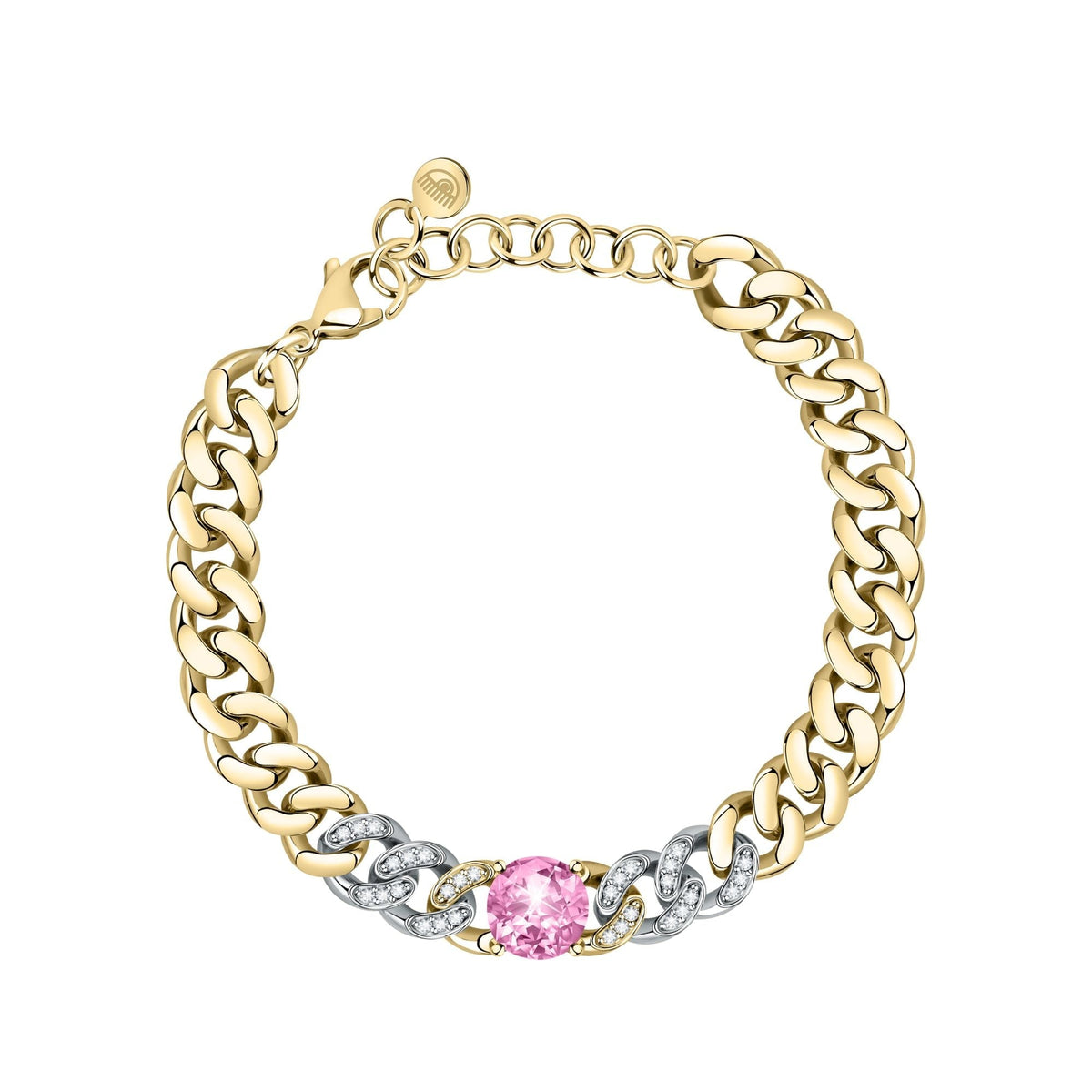 Chiara Ferragni Chain Collection Pink Stone Gold Bracelet Bevilles Jewellers 