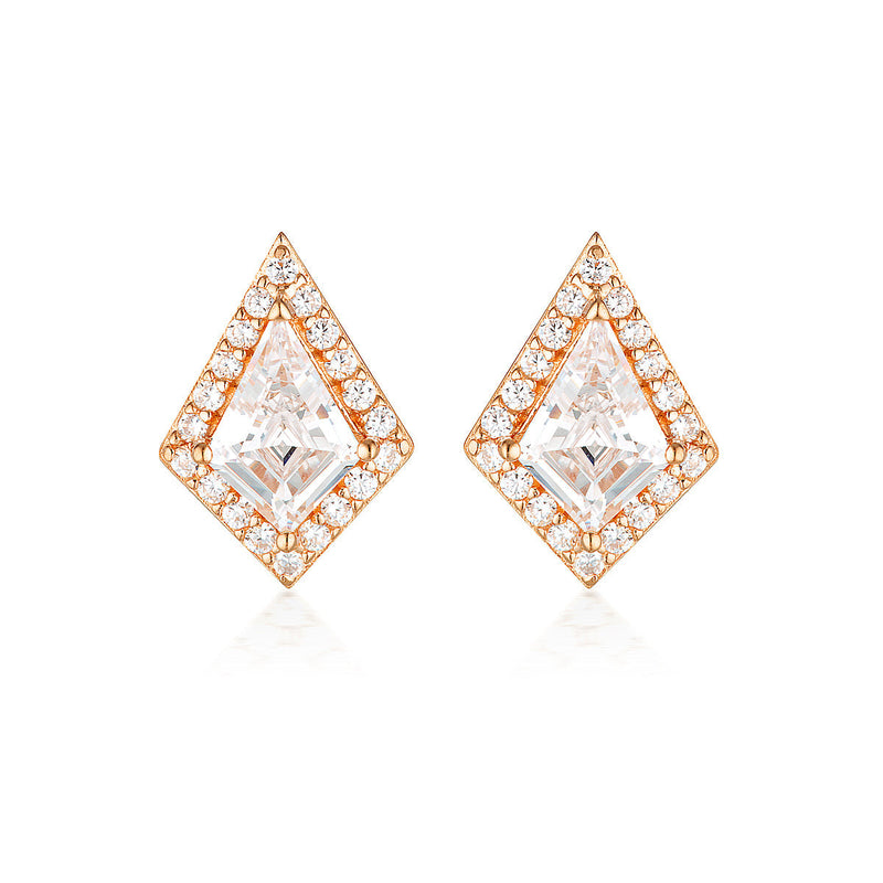 Georgini Rock Star Shield Rose Gold Earrings Bevilles Jewellers 