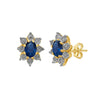 9ct Yellow Gold Sapphire and Diamond Earrings Earrings Bevilles 