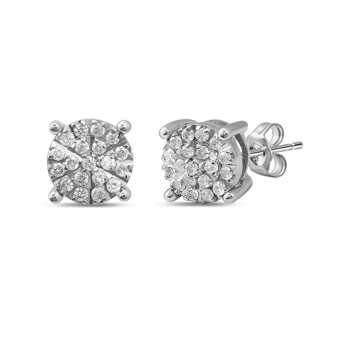 Martina Brilliant Illusion Earrings with 1/4ct of Diamonds in 9ct White Gold Earrings Bevilles 