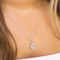 Sterling Silver Diamond Set Flame Necklace Necklaces Bevilles 