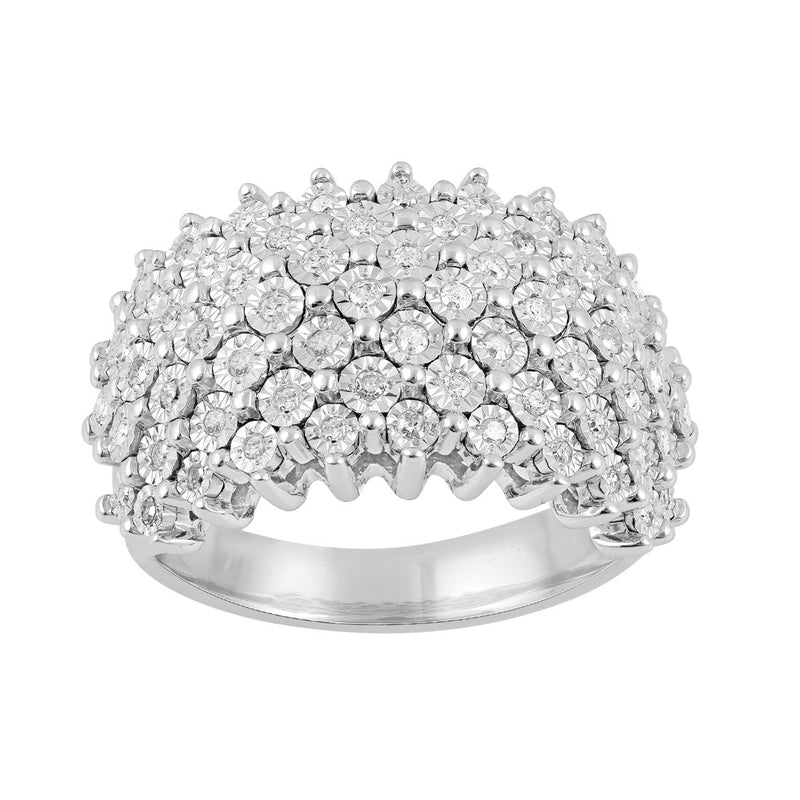 Sterling Silver 0.40ct Diamond Dress Ring Rings Bevilles 