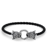 Thomas Sabo Leather Strap Black Cat Bracelets Thomas Sabo 