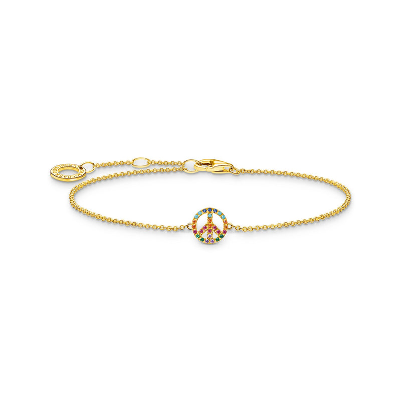 THOMAS SABO Bracelet peace with colourful stones gold Bracelets Thomas Sabo 