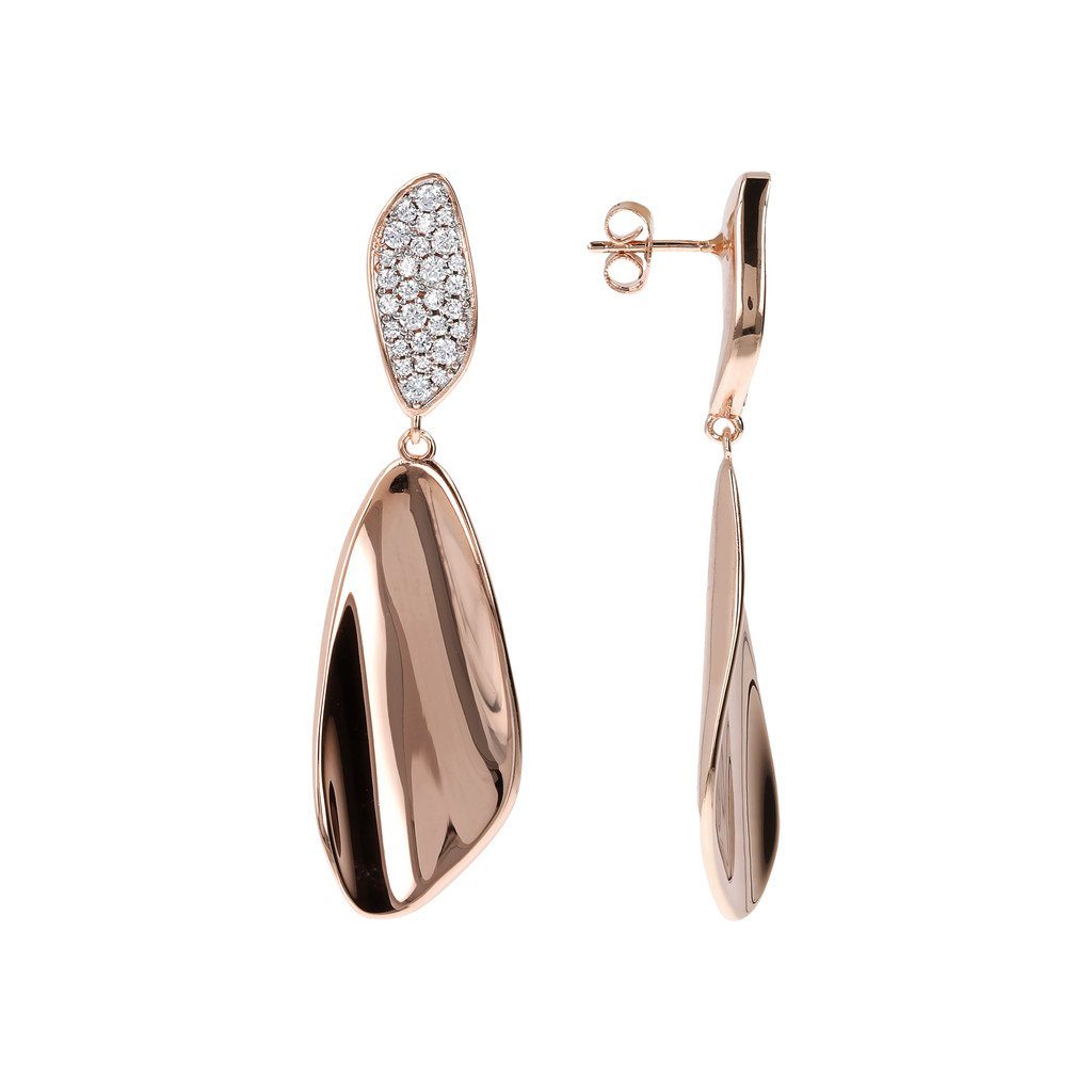 Bronzallure Leaf Earrings Cubic Zirconia Earrings Bronzallure 