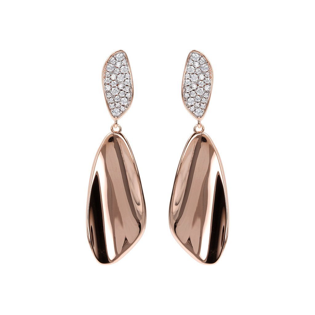 Bronzallure Leaf Earrings Cubic Zirconia Earrings Bronzallure 