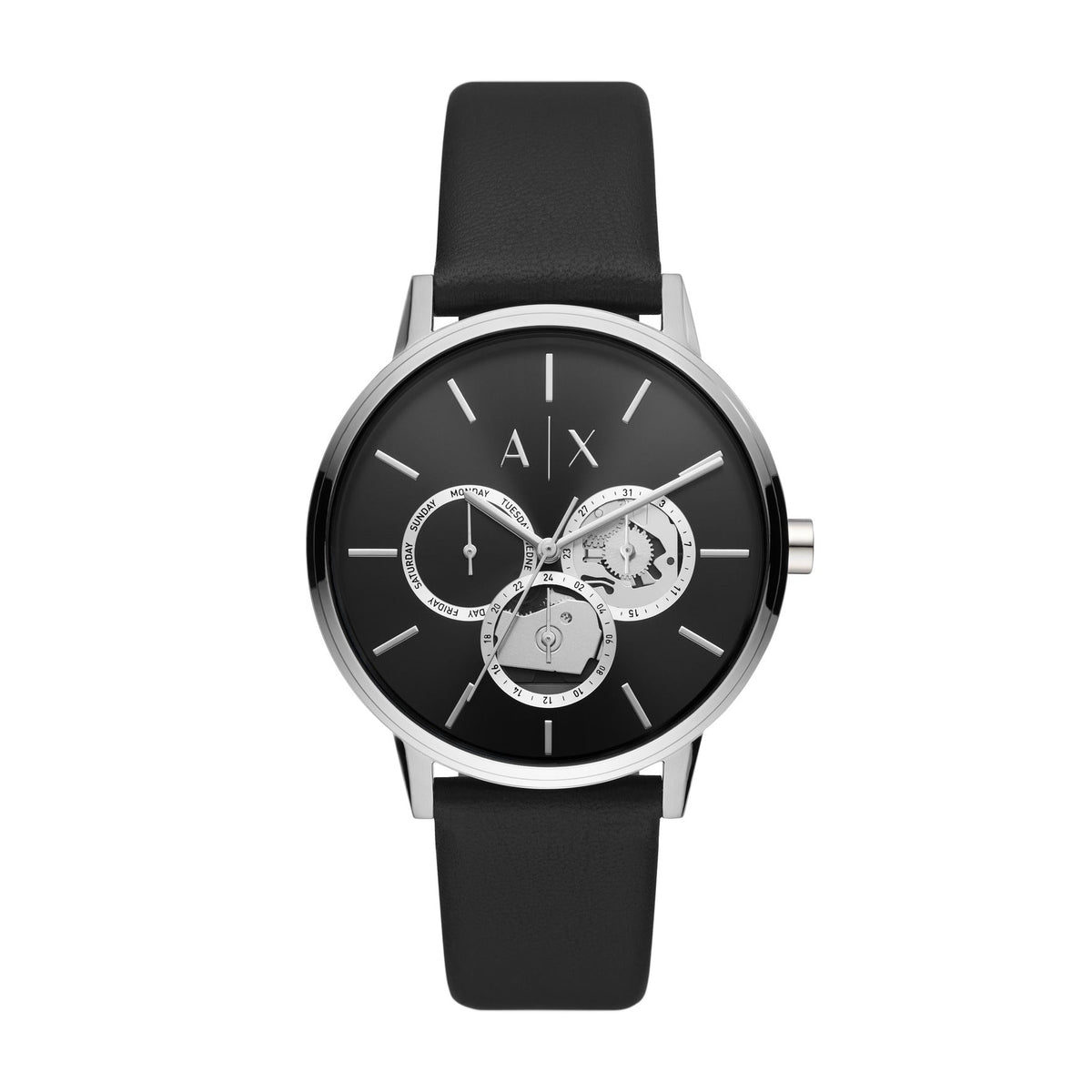 Armani Exchange Cayde Silver and Black Men's Watch AX2745 Watches Armani Exchange 