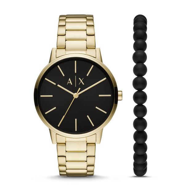 Armani Exchange Cayde Men's Gold Watch Gift Set AX7119 Watches Armani Exchange 