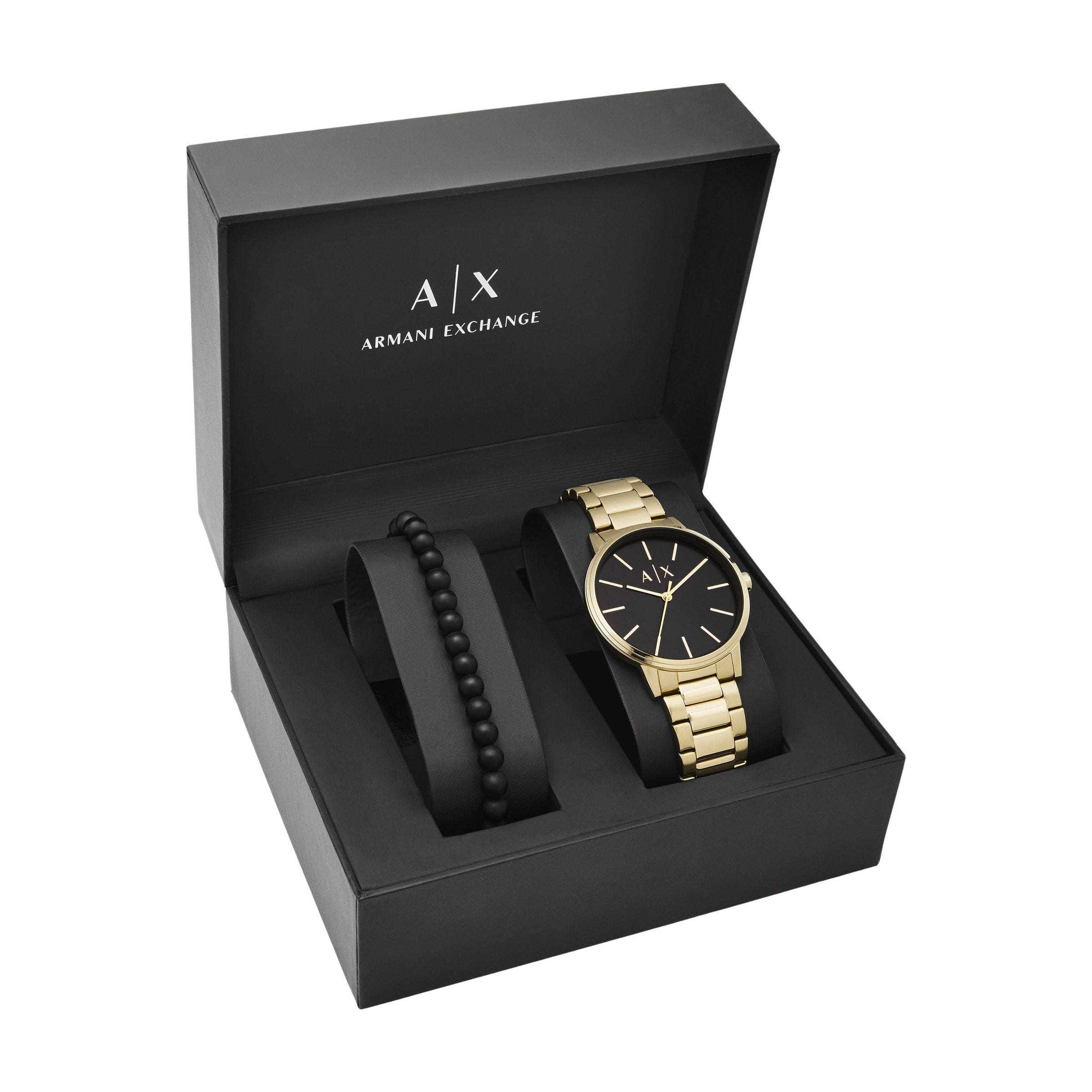 Armani Exchange Cayde Men's Gold Watch Gift Set AX7119 Watches Armani Exchange 
