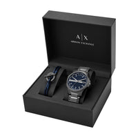 Armani Exchange Hampton Men's Black and Blue Watch Gift Set AX7127 Watches Armani Exchange 