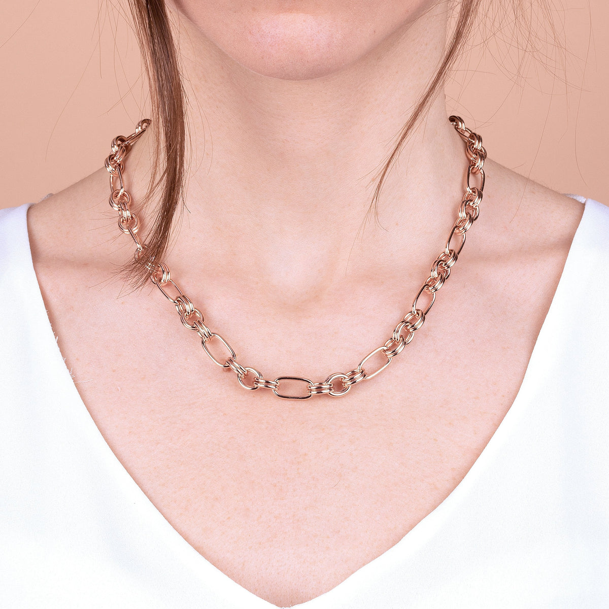 Bronzallure Alternate Oval Chain Necklace Necklaces Bronzallure 