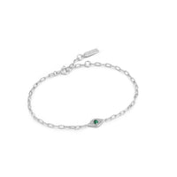 Silver Malachite Evil Eye Bracelet Bracelets Ania Haie 