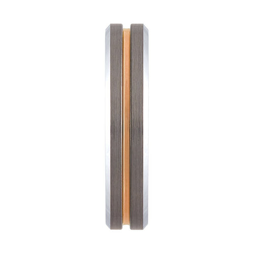 Stanton Made for Men 5mm Tungsten Groove with Gold Plated Centre Stripe Ring 5mm Rings Stanton 