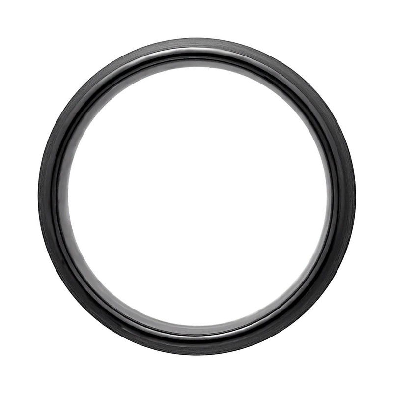 Stanton Made for Men 8mm Black Tungsten Polished Edges Ring Rings Bevilles 