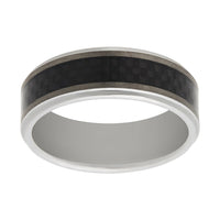 Stanton Made for Men 8mm Carbon Fibre Ring Rings Bevilles 