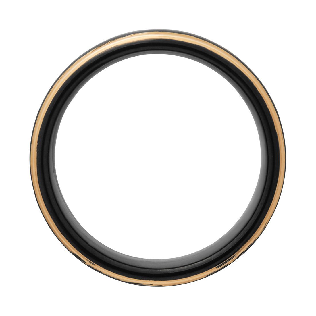 Stanton Made for Men 8mm Black and Rose Gold Ring Rings Bevilles 