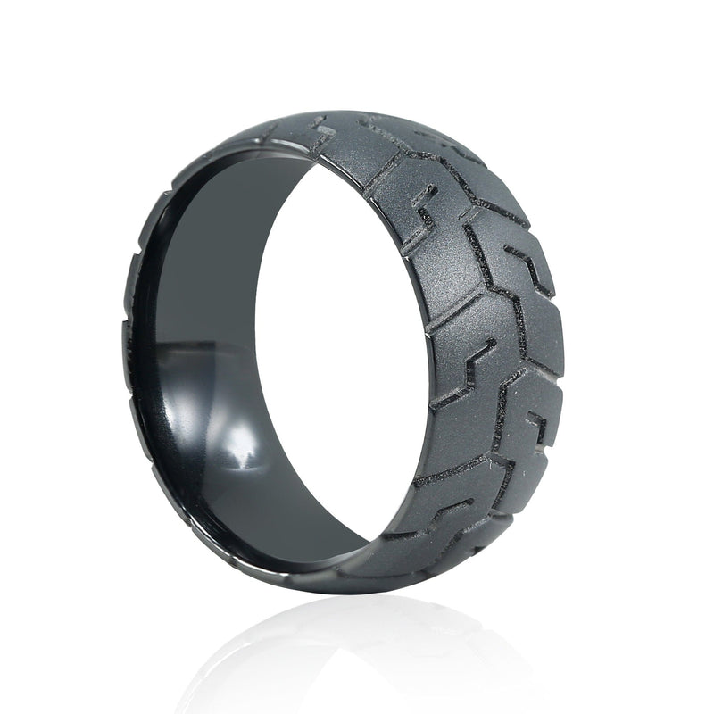 Stanton Made For Men Tire Pattern Black Zirconium Ring Rings Bevilles 