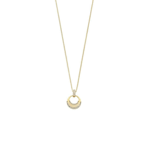 9ct Gold Pendant With Silver Infused Chain Necklaces Bevilles 