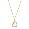 Cubic Zirconia Floating Heart Pendant Necklace in 9ct Yellow Gold Necklaces Bevilles 