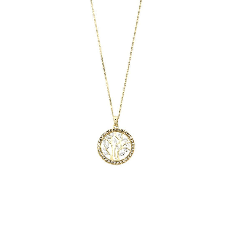 9ct Two Tone Tree Of Life Pendant Necklaces Bevilles 