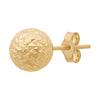 Diamond Cut Round Ball Stud Earrings in 9ct Yellow Gold 7mm Earrings Bevilles 