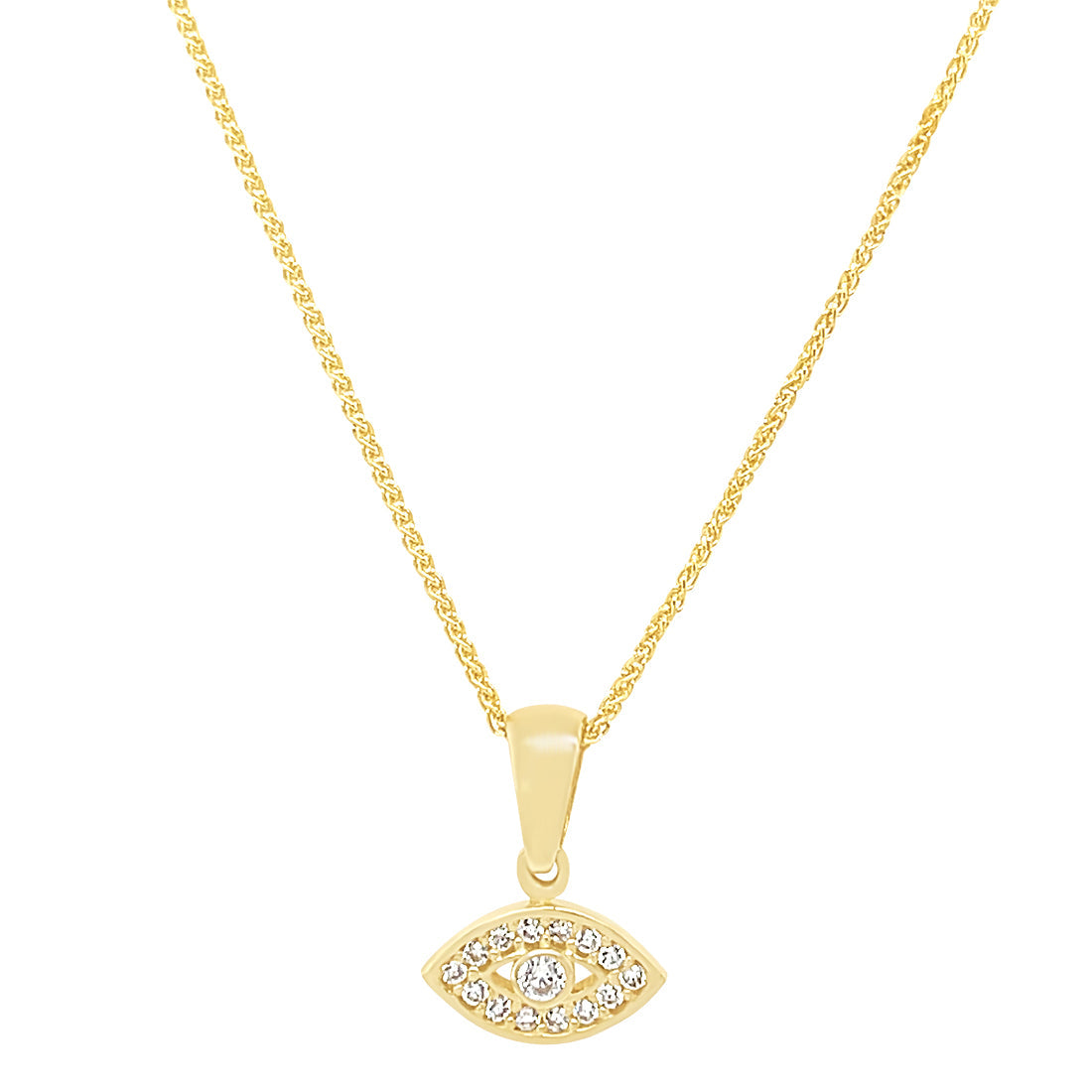 9ct Yellow Gold Evil Eye Necklace Necklaces Bevilles 