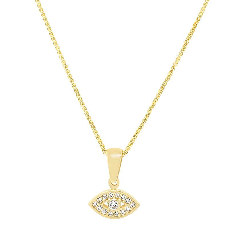 9ct Yellow Gold Evil Eye Necklace Necklaces Bevilles 
