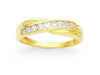 9ct Yellow Gold Channel Cross Over Cubic Zirconia Ring Rings Bevilles 