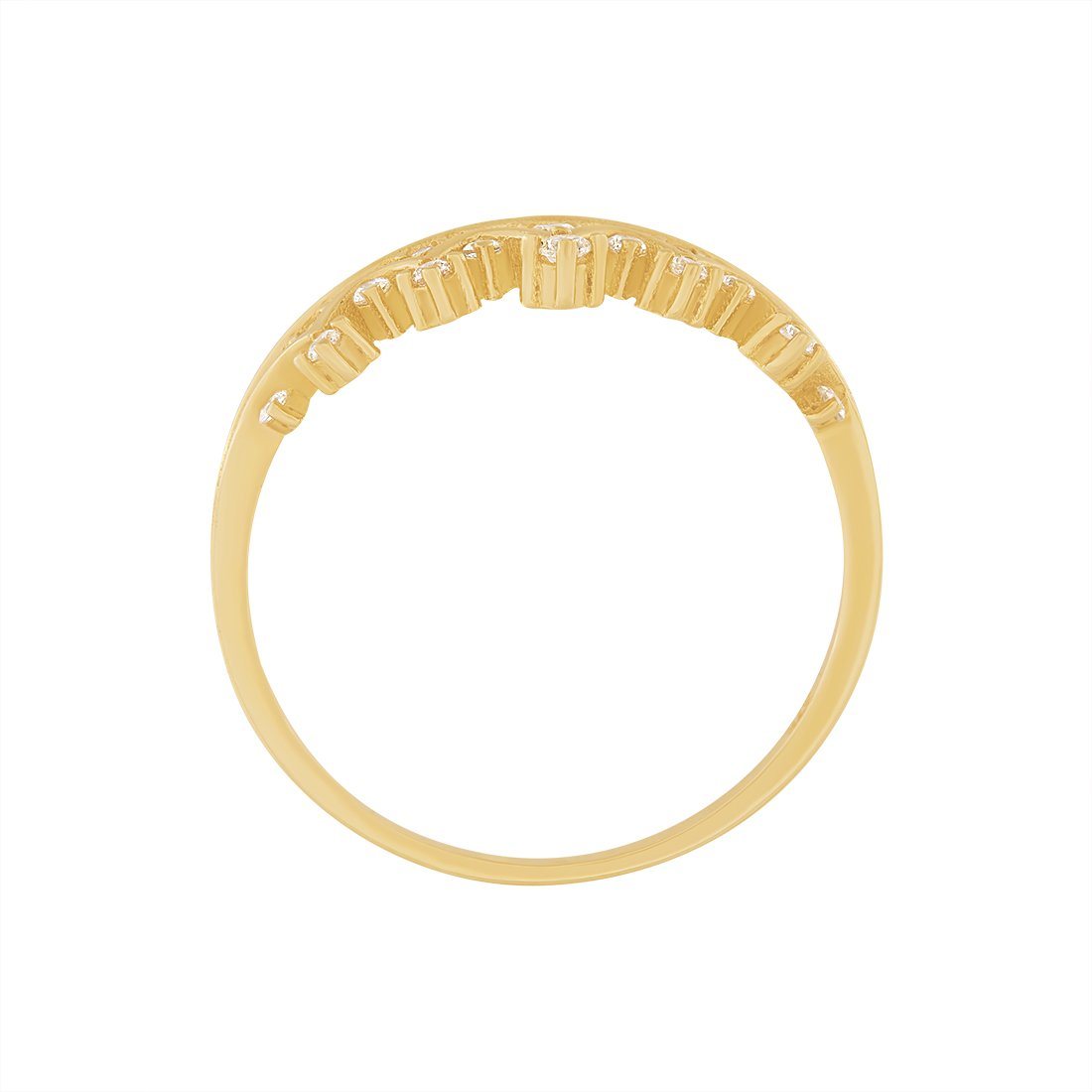 9ct Yellow Gold Princess Tiara Ring with Cubic Zirconia Rings Bevilles 