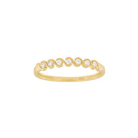 9ct Yellow Gold Swirl Stackable Ring with Cubic Zirconia Rings Bevilles 