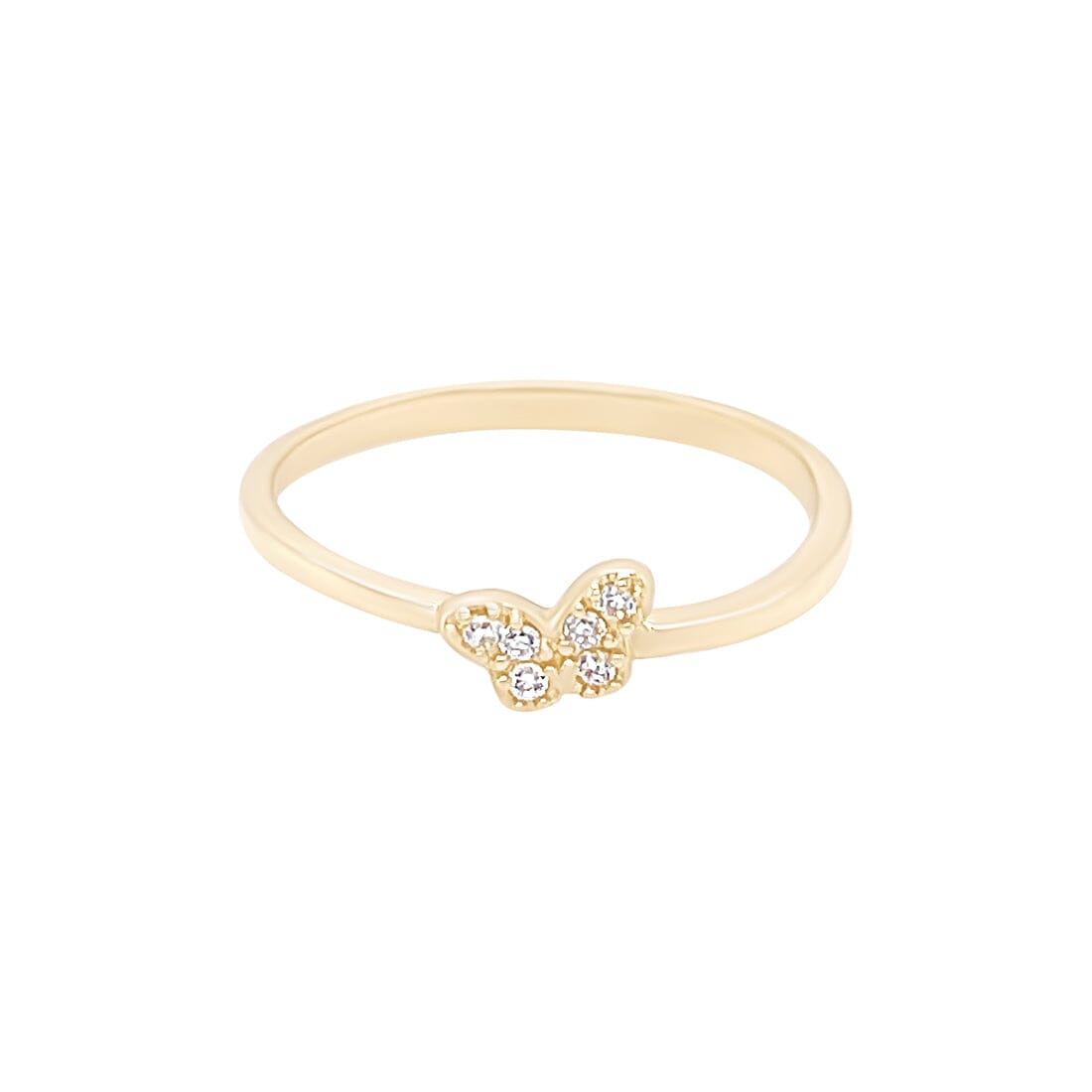 9ct Yellow Gold Butterfly Ring with Cubic Zirconia Rings Bevilles 