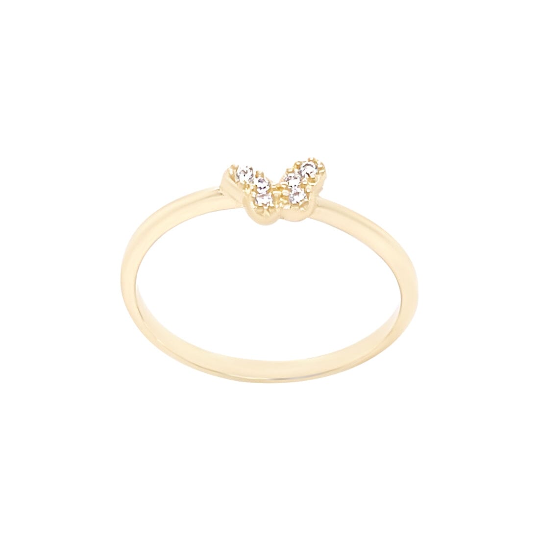 9ct Yellow Gold Butterfly Ring with Cubic Zirconia Rings Bevilles 